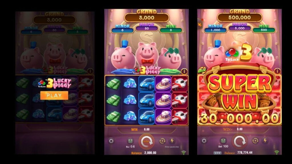 3 lucky piggy