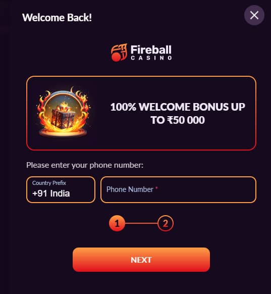 fireball casino sign up