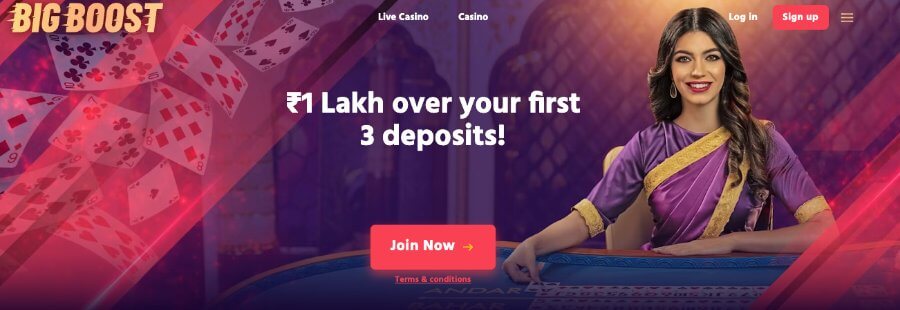 big boost casino welcome bonus india casinos