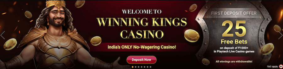 Welcome offer for live dealer games by Winning Kings
